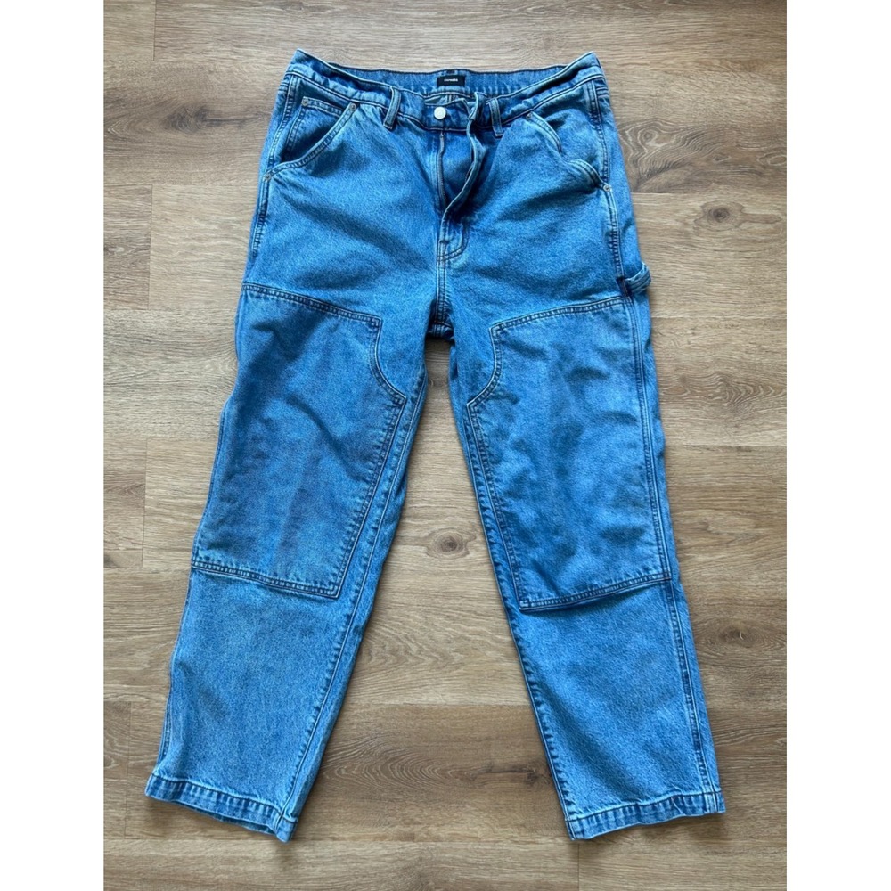 EXPRESS Men's Baggy Light Wash Workwear Jeans 34/30